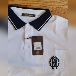Roberto Cavalli Men's pique two tone Polo shirt